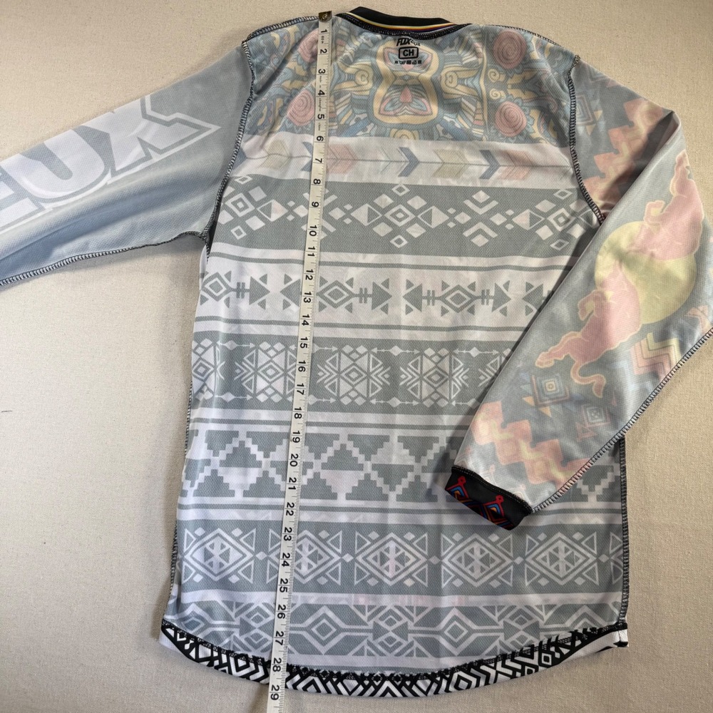 Fox Racing Red Bull Motocross Jersey Skull Headdress Graphic Long Sleeve Small - Picture 7 of 8
